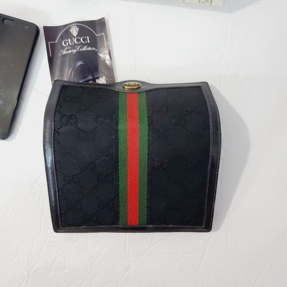 Gucci collectors Piece 80s authentic Vintage ophidia web black clutch - Picture 7 of 16